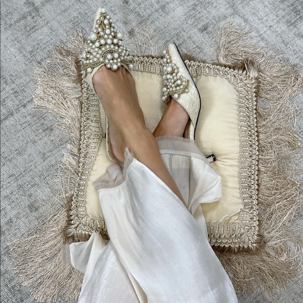 Pearl Embellished Luxury Slippers